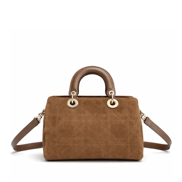 Dior Small Granville Bag In Caramel Flat Macrocannage Suede
