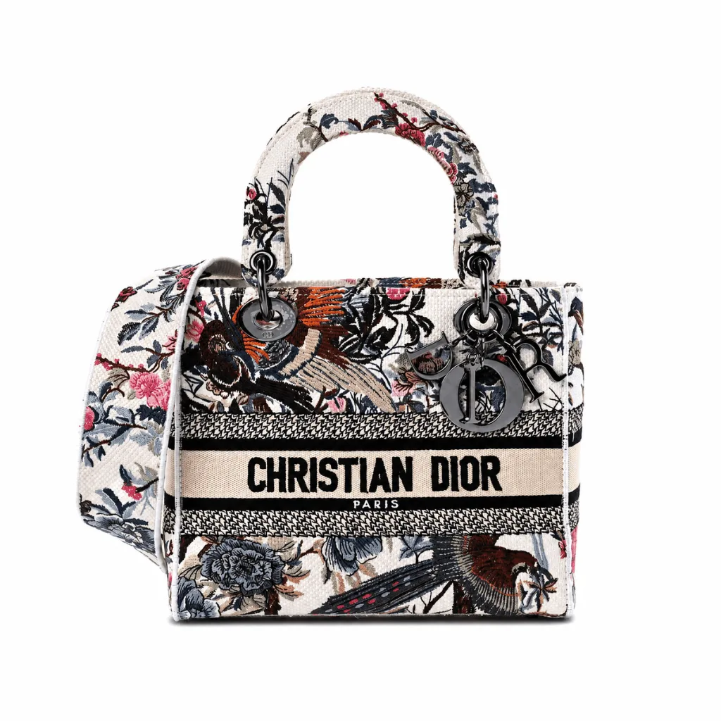 Dior Canvas Jardin D’Hiver Embroidered Medium Lady D-Lite Ecru Multicolor Main image