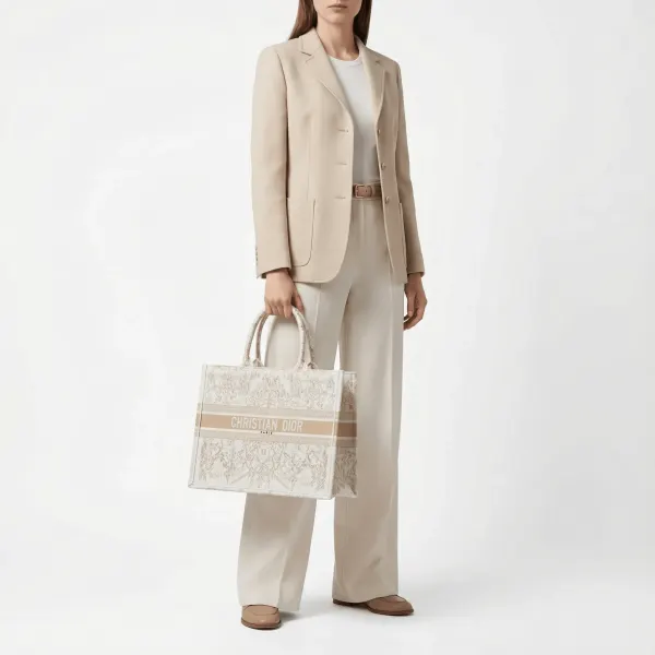 Dior Medium Book Tote In Dioresque Stella Cornely Embroidery 36cm