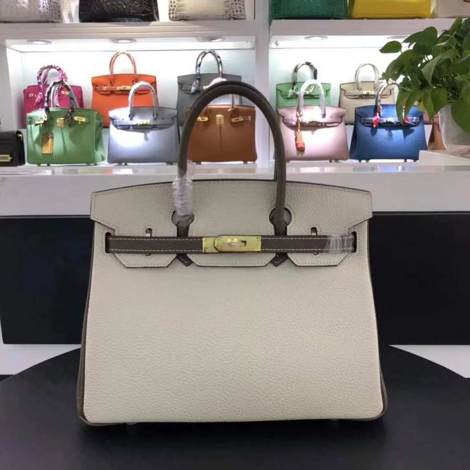 H Birkin 25 Togo Brushed Leather Gold Hardware Beige Grey 30cm Secondary image