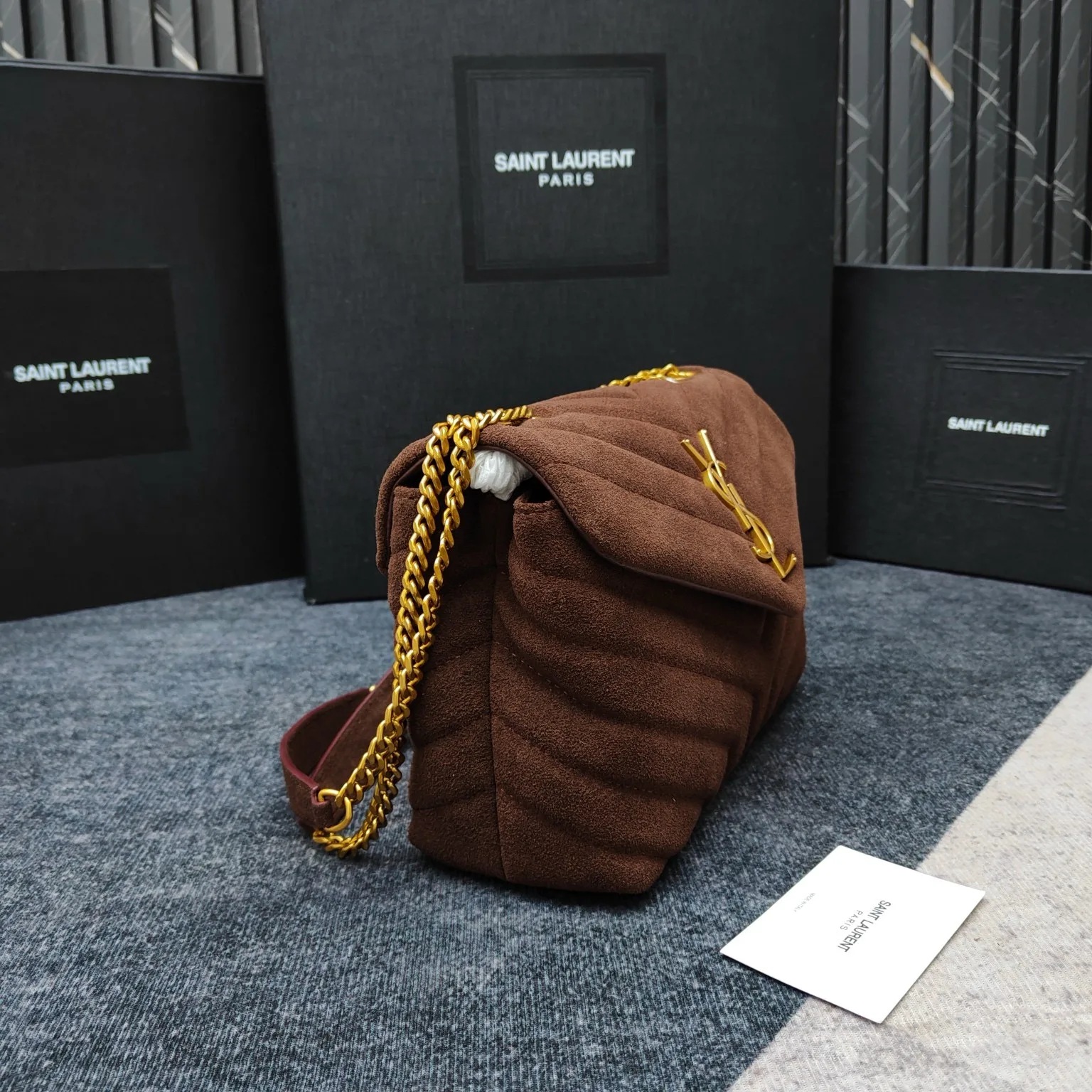Saint Laurent Loulou Suede Shoulder Bag
