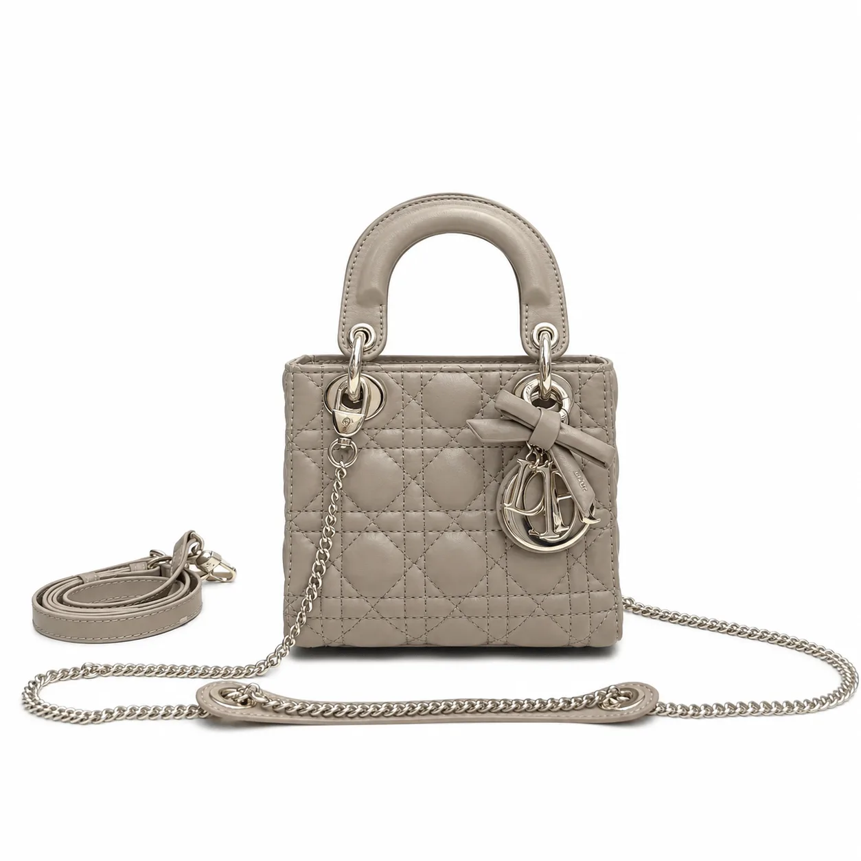 Lady Dior Mini Cannage Lambskin Bag Beige Main image