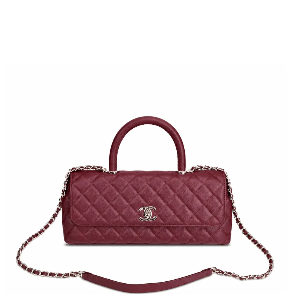 Chanel Caviar Quilted Maxi East West Coco Handle Flap Burgundy Main image
