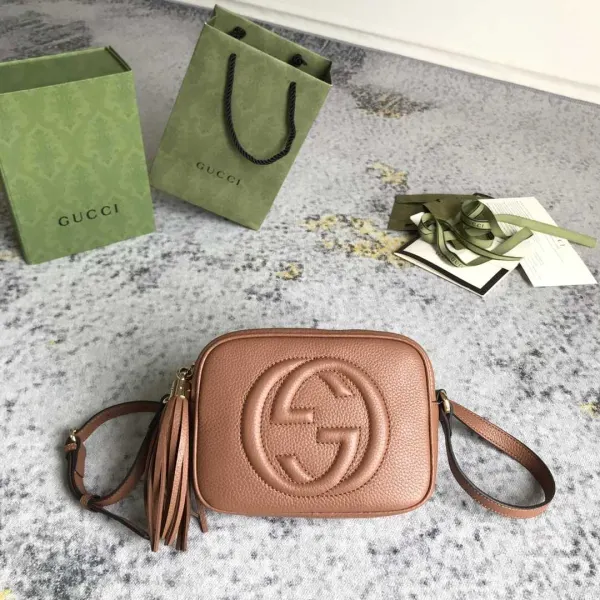 Gucci Soho Small Leather Disco Bag In Beige
