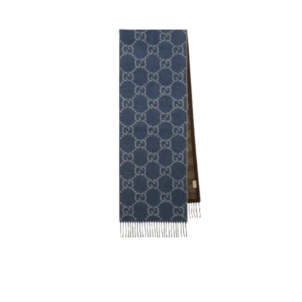 Gucci GG Pattern Jacquard Wool Silk Scarf Main image