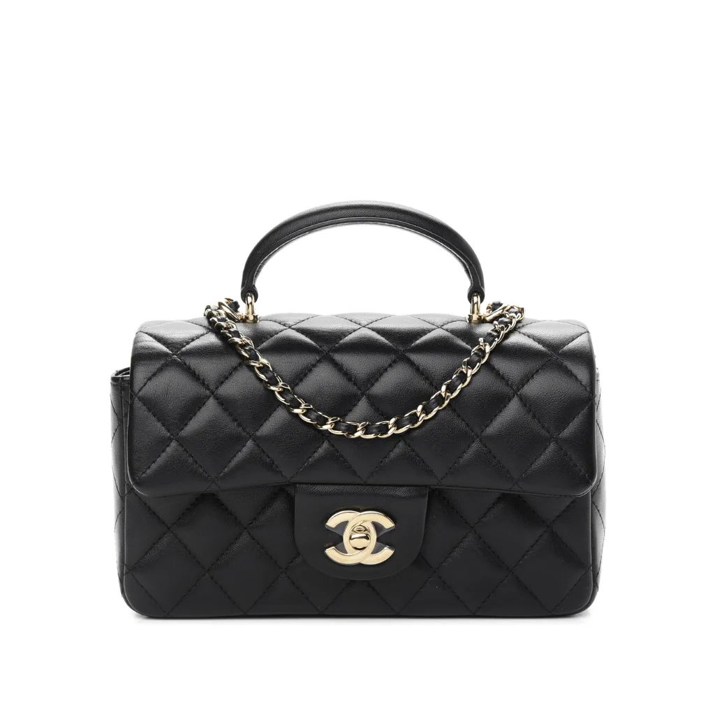 Chanel Classic Single Flap Top Handle Bag Quilted Lambskin Mini Bag Main image