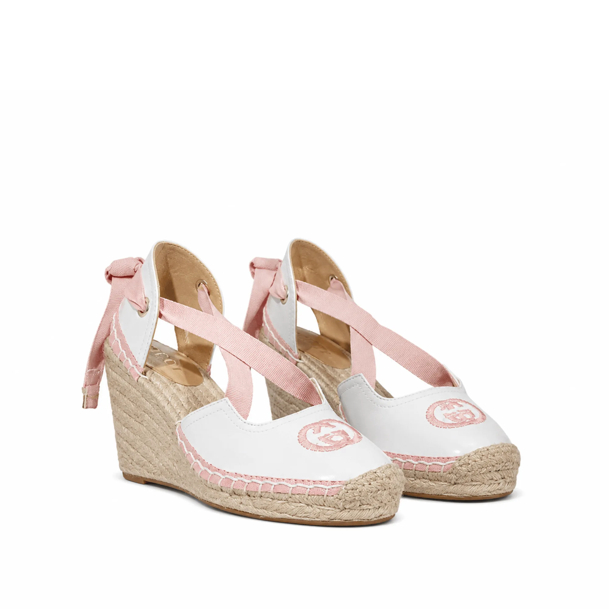 Gucci GG Canvas Wedge Espadrilles Pink Main image
