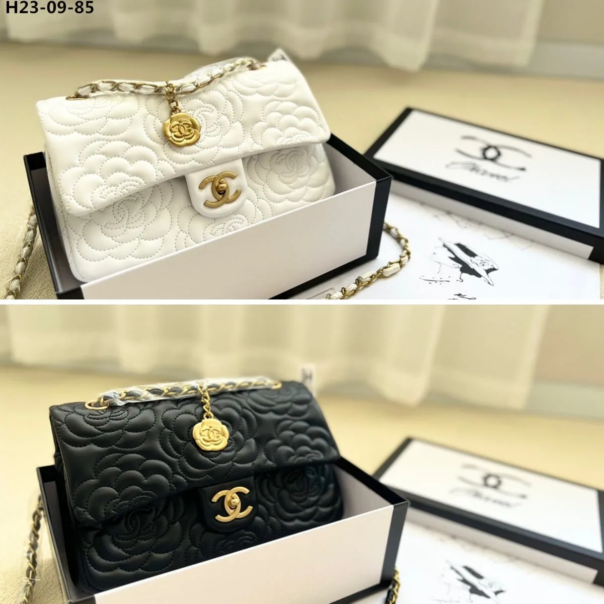 Chanel Flap Bag With Camellia Flower Chain Black 26Cm Secondary image