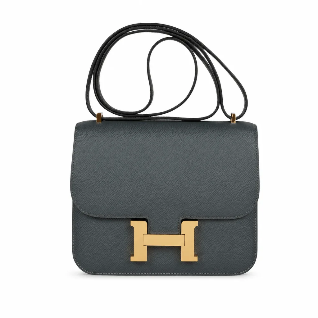 H Constance 18 Bleu Orage Epsom Gold Hardware Main image