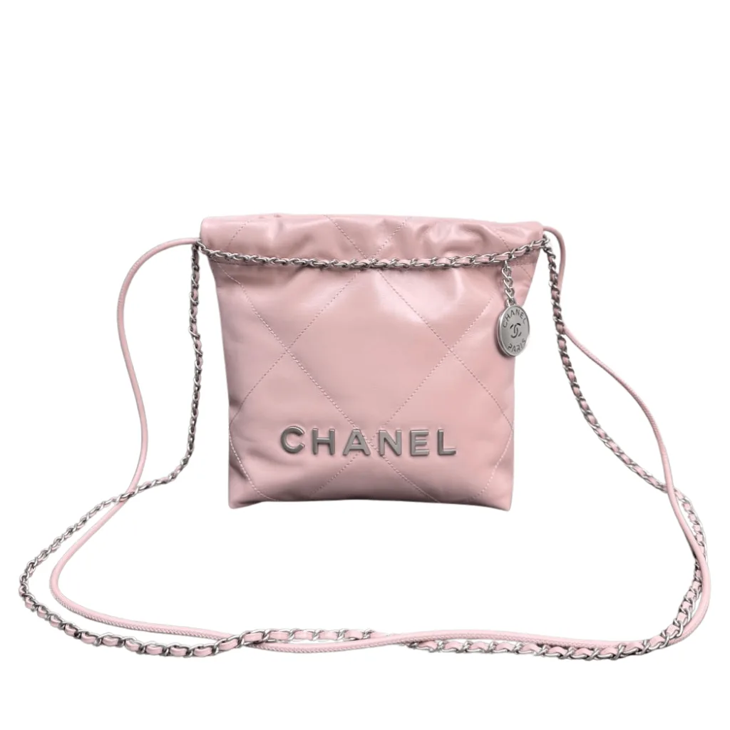 Chanel Shiny Calfskin Quilted Mini Chanel 22 Light Pink Main image
