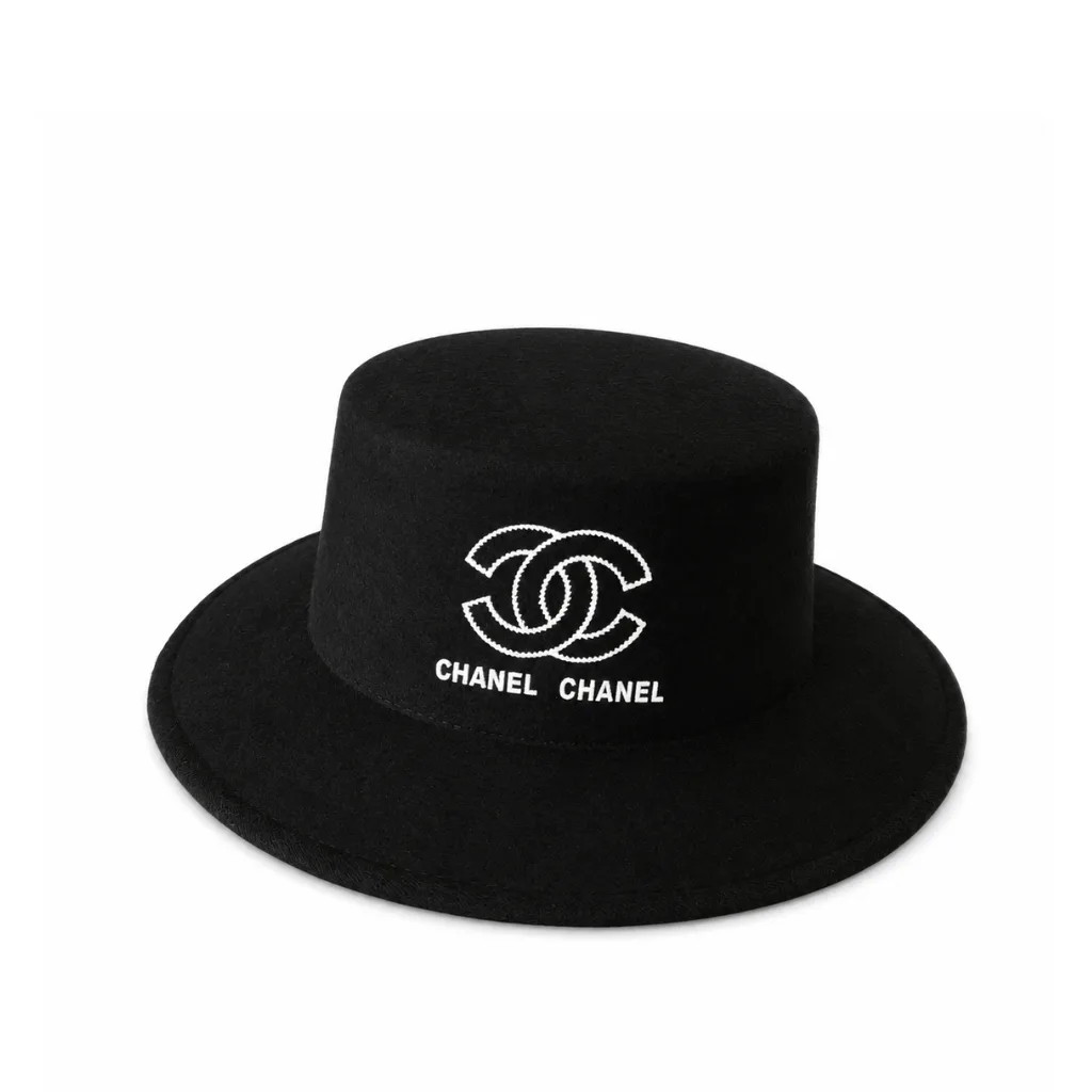 Chanel CC Wide Brim Wool Hat Black Main image