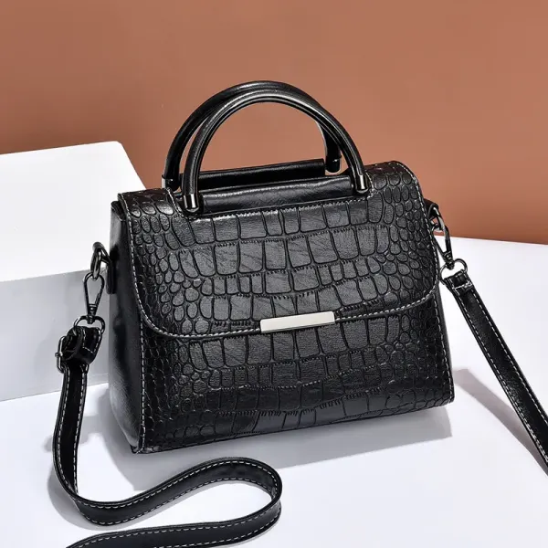 Classic Style Small Solid Color PU Leather Handbag For Women With Flip Cover Closure