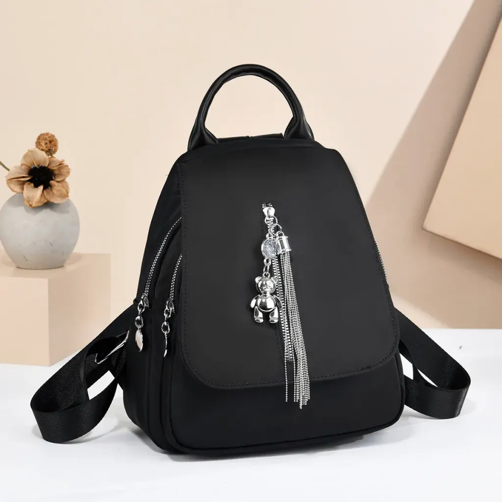 Women's Anti-theft Backpack In PU Material With Stylish Sewing Thread Design For Summer