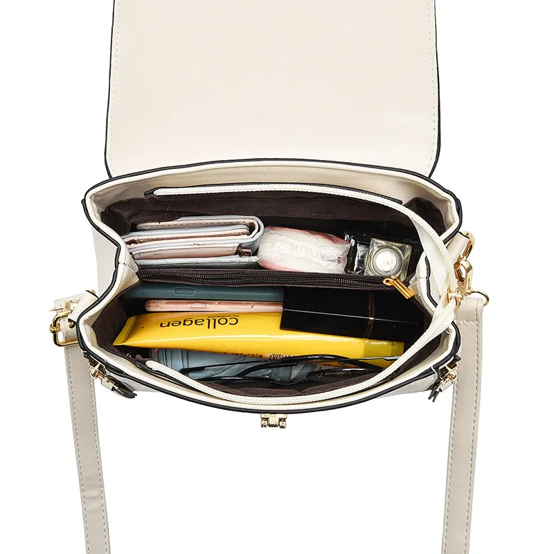 Women’s Square PU Leather Shoulder Bag With Single Shoulder Strap, Large Capacity