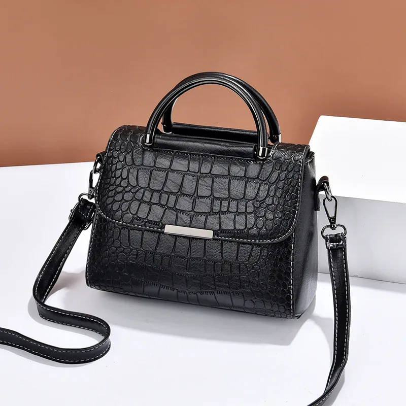 Classic Style Small Solid Color PU Leather Handbag For Women With Flip Cover Closure