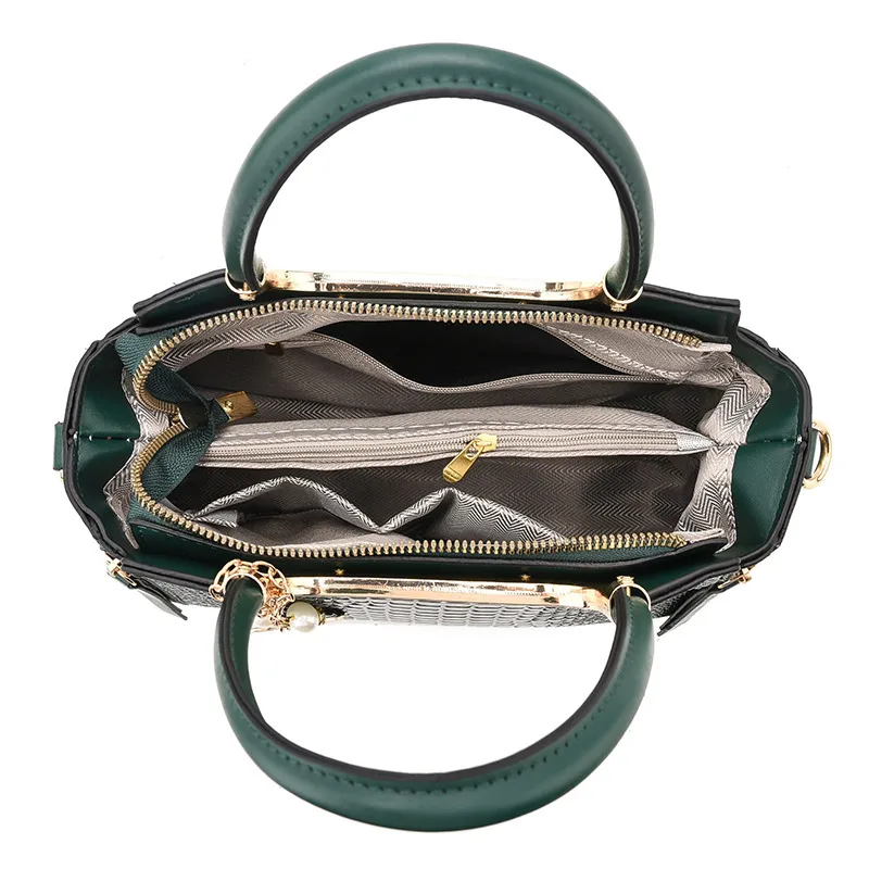 Square PU Crocodile Pattern Ladies Handbag With Single Shoulder Strap