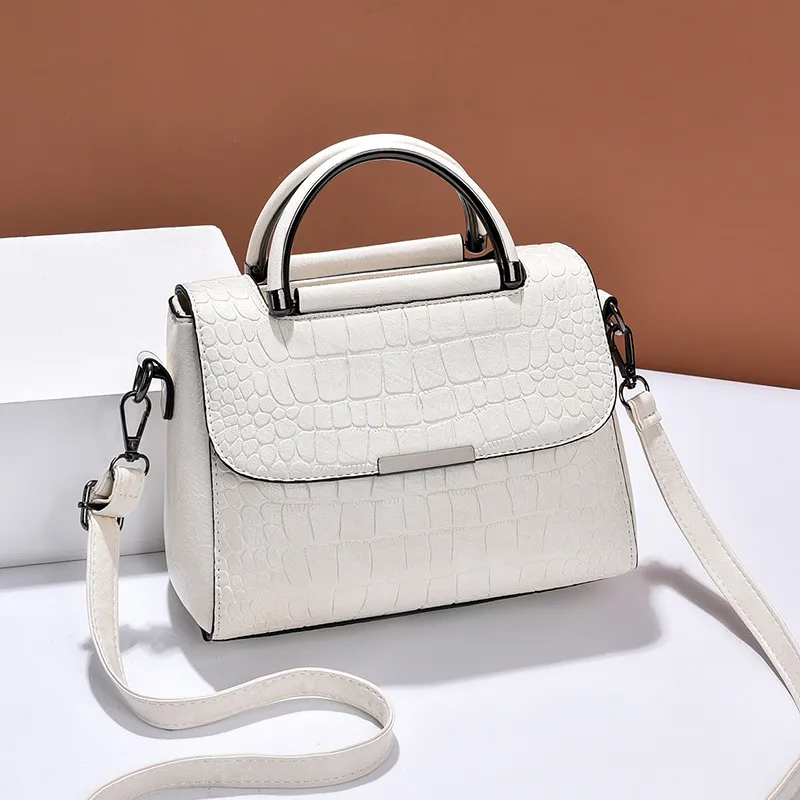 Classic Style Small Solid Color PU Leather Handbag For Women With Flip Cover Closure