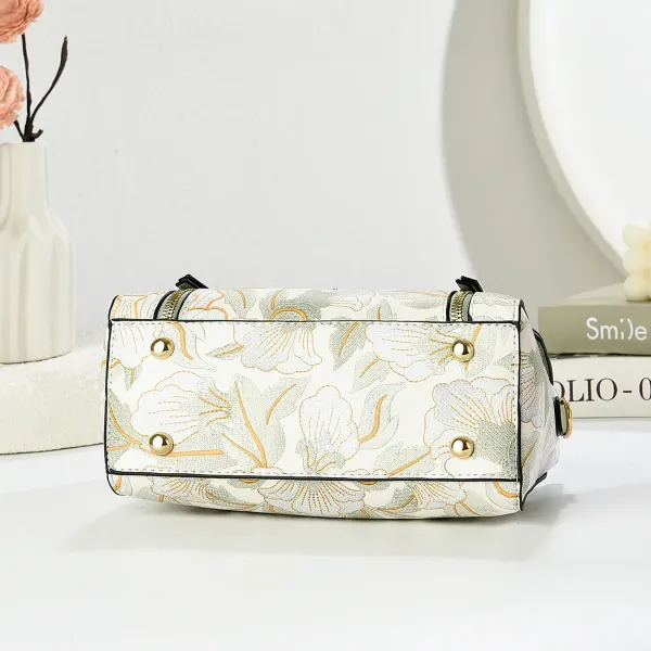 Women’s Color Block Square Handbag In PU Leather With Sewing Thread Detail