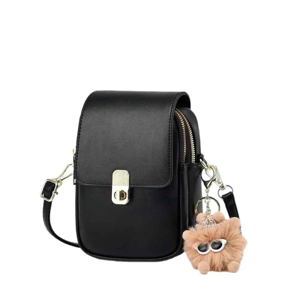 Solid Color Square PU Leather Crossbody Bag For Women With Sewing Thread Detail