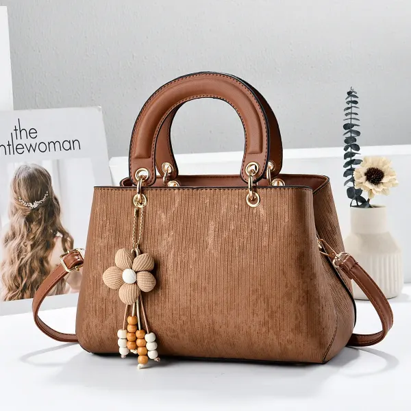 Color Block Square PU Leather Tote Bag For Women With Top Handle