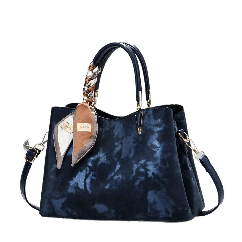 Women’s Square PU Leather Tote Bag With Sewing Thread Detail