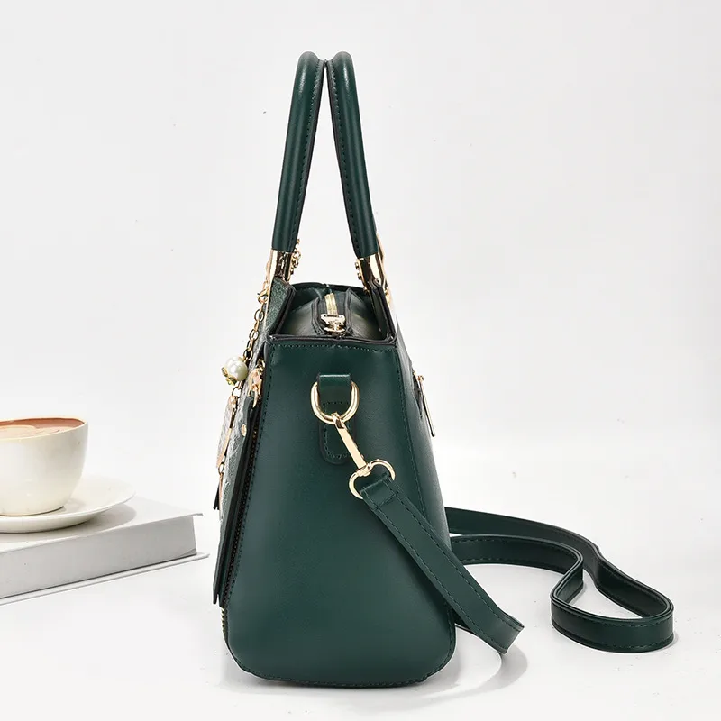Square PU Crocodile Pattern Ladies Handbag With Single Shoulder Strap