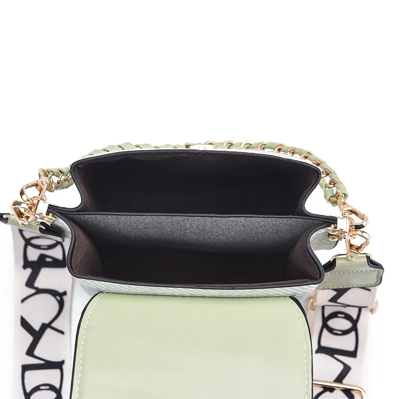 Color Block Small PU Leather Streetwear Crossbody Bag For Women With Zipper Buckle Closure