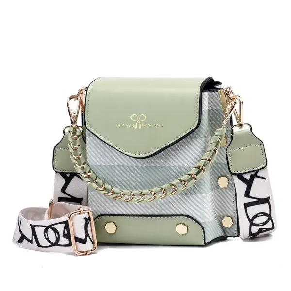 Color Block Small PU Leather Streetwear Crossbody Bag For Women With Zipper Buckle Closure