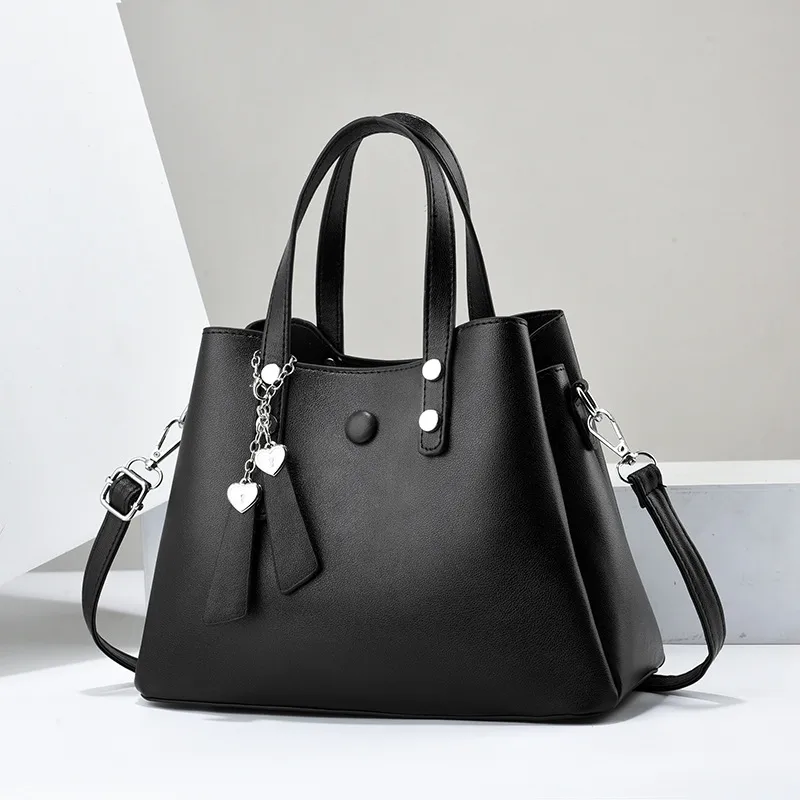 Large Square PU Tote Bag For Women Featuring Zipper Closure In Stylish Design