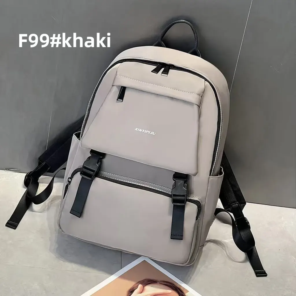 Solid Color Waterproof School Backpack Made Of PU Material For Couples
