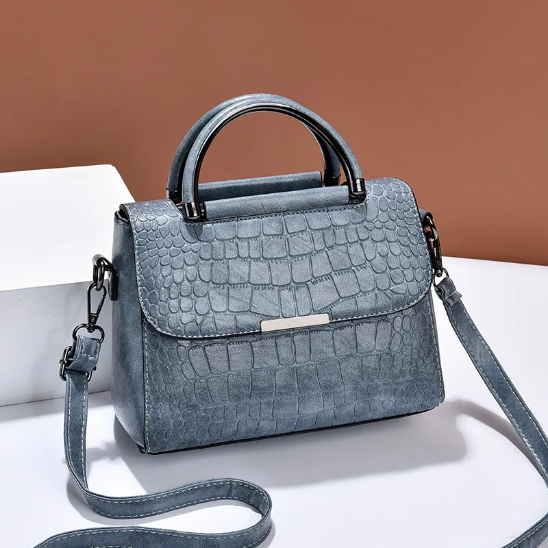 Classic Style Small Solid Color PU Leather Handbag For Women With Flip Cover Closure