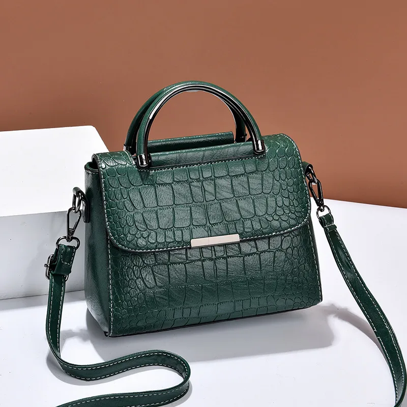 Classic Style Small Solid Color PU Leather Handbag For Women With Flip Cover Closure