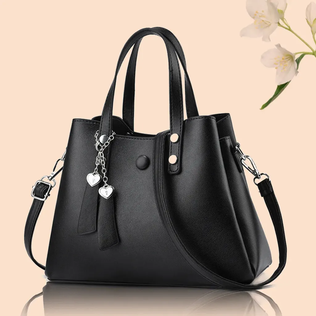 Large Square PU Tote Bag For Women Featuring Zipper Closure In Stylish Design