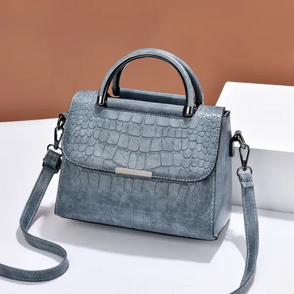 Classic Style Small Solid Color PU Leather Handbag For Women With Flip Cover Closure