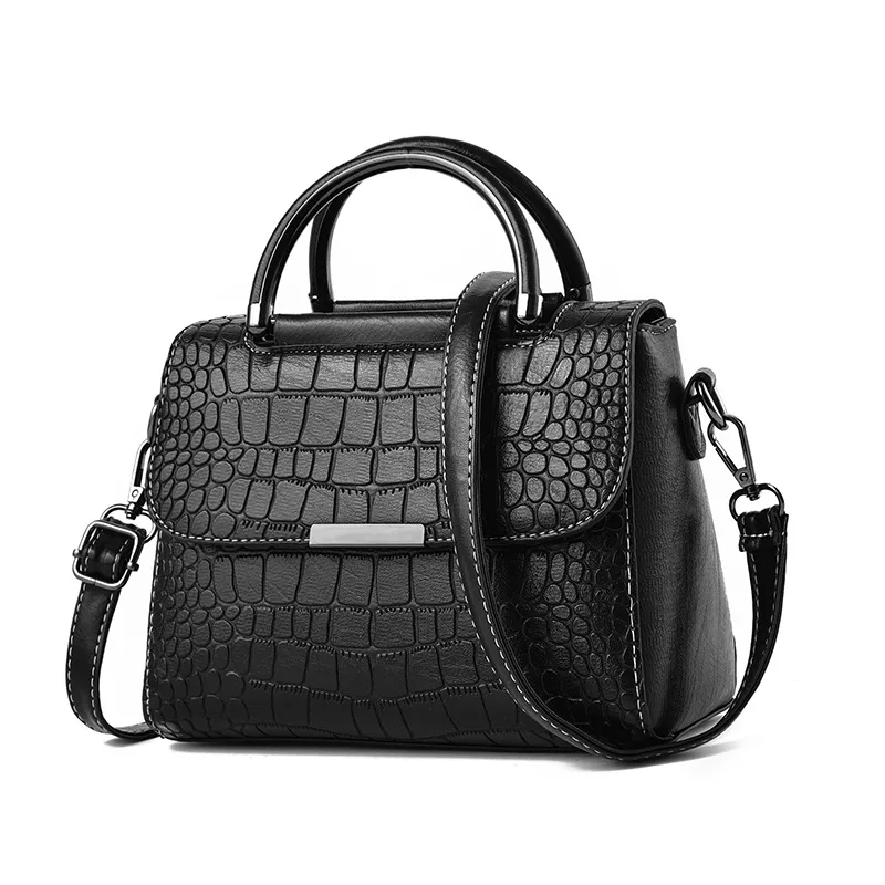 Classic Style Small Solid Color PU Leather Handbag For Women With Flip Cover Closure