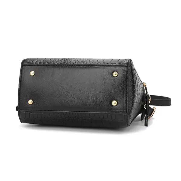 Solid Color Large PU Leather Streetwear Crossbody Shoulder Bag For Women With Zipper Closure