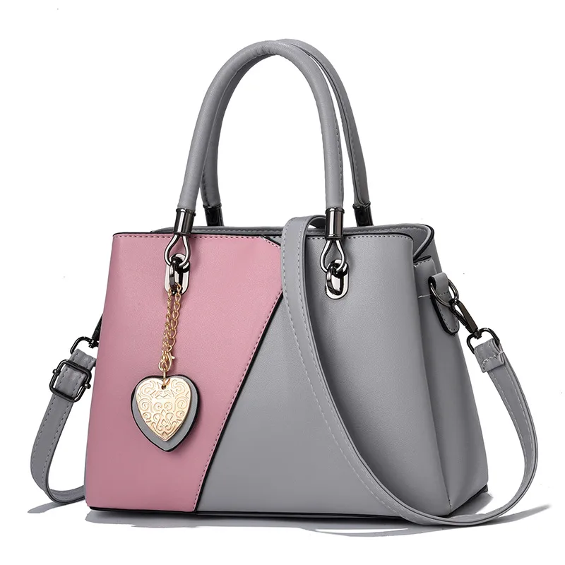 Large Color Block Basic PU Leather Women’s Zipper Closure Shoulder Bag, Stylish Single Shoulder Design