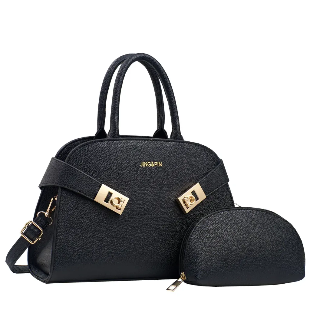 Square PU Bag Set For Women Featuring Sewing Thread Design With Single Shoulder Strap